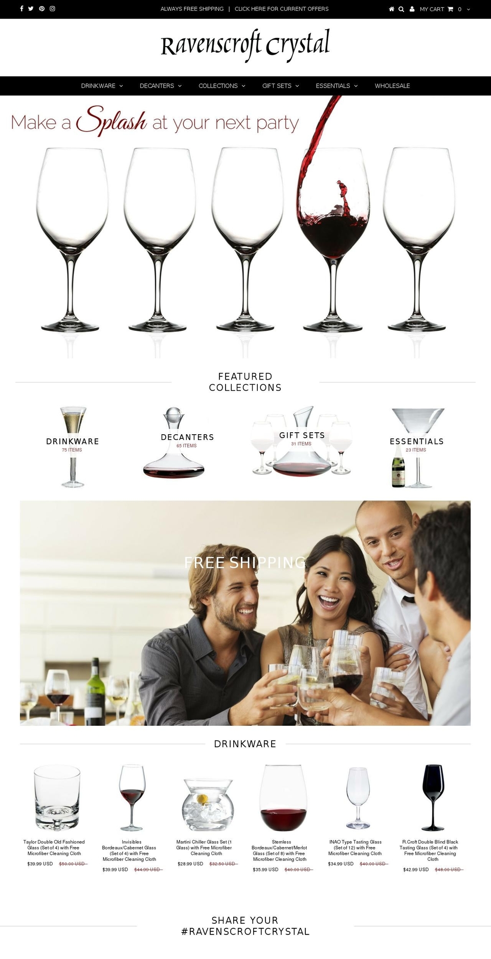 shopravenscroftcrystal.com shopify website screenshot