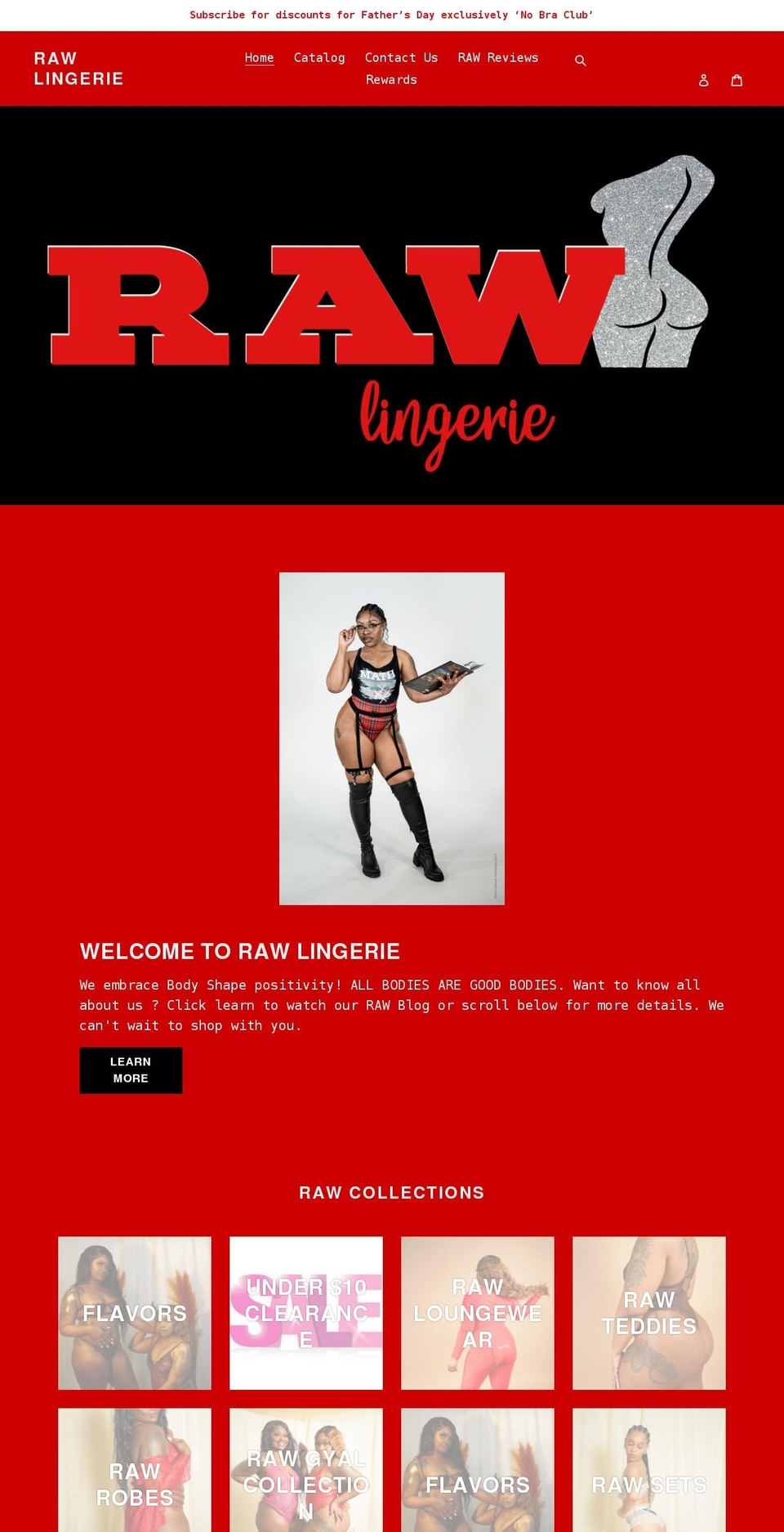 shoprawlingerie.com shopify website screenshot