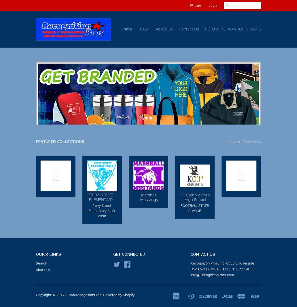 shoprecognitionpros.com shopify website screenshot