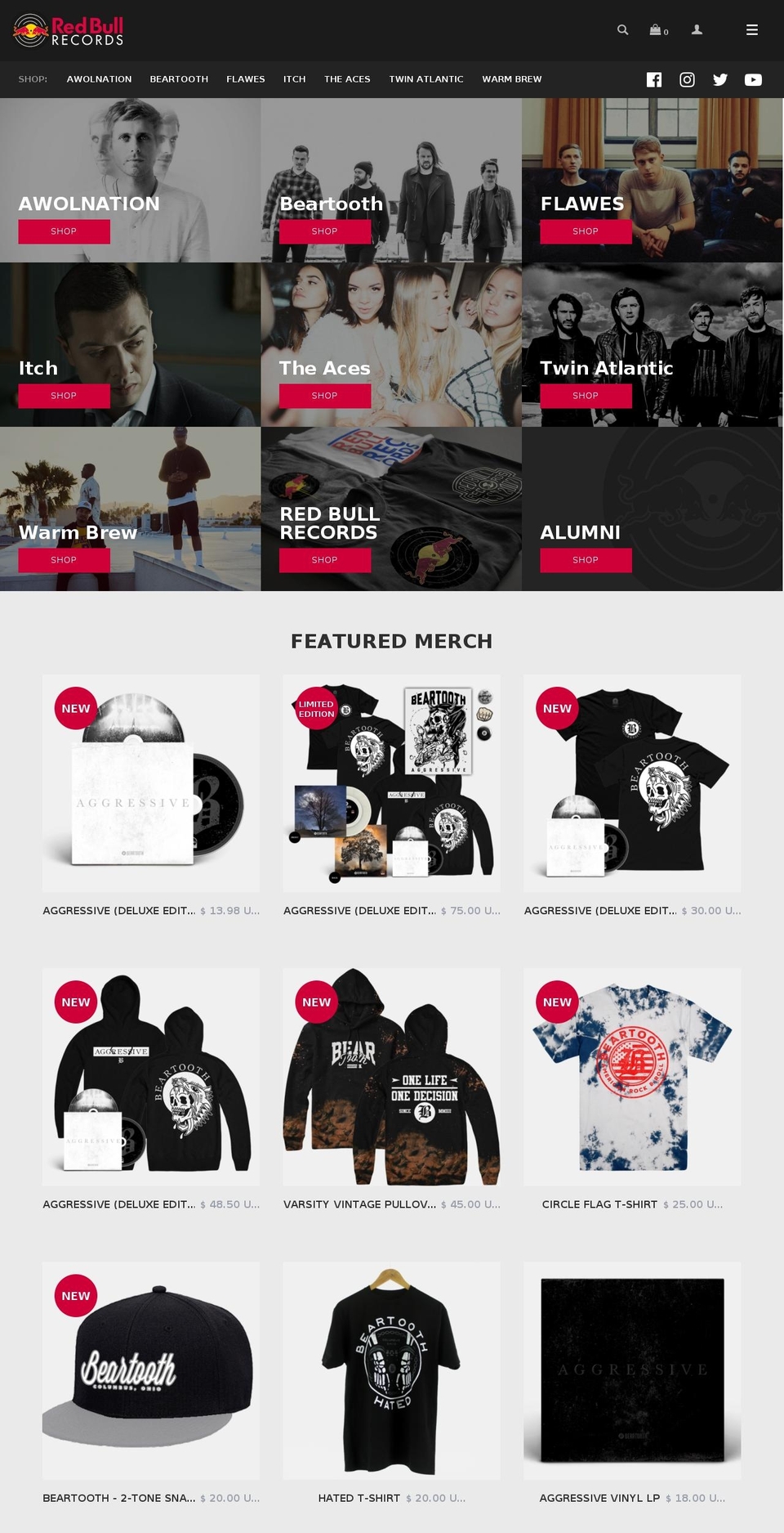 Red Bull Records (Nils) Shopify theme site example shopredbullrecords.com