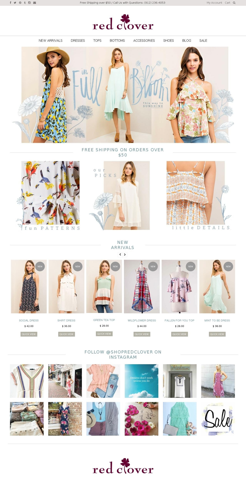 shopredclover.com shopify website screenshot