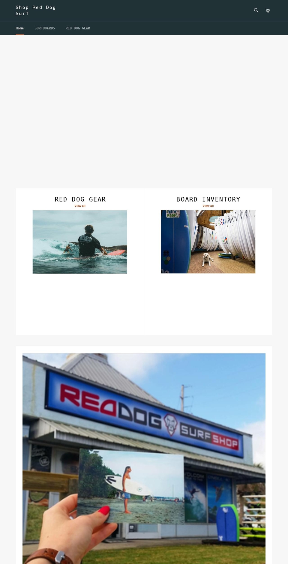 shopreddogsurf.com shopify website screenshot