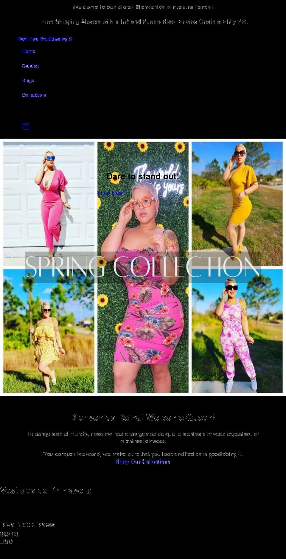 shopredlipsboutique.com shopify website screenshot