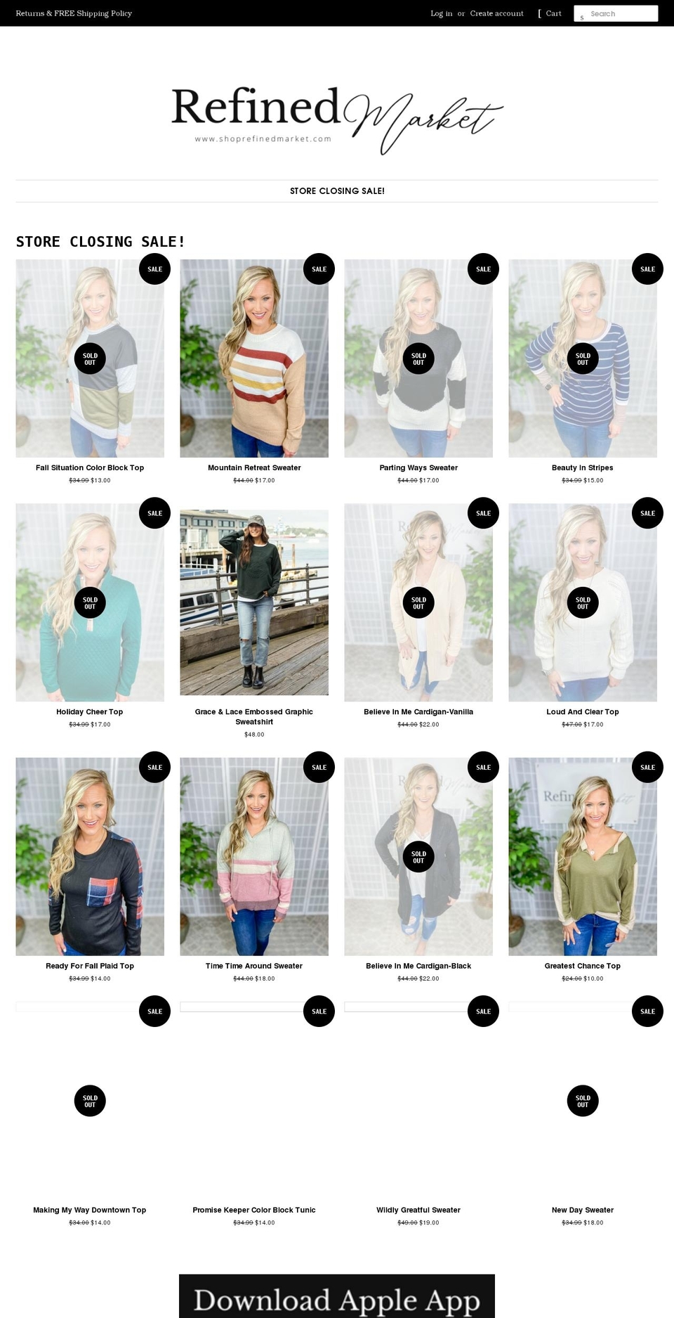 shoprefinedmarket.com shopify website screenshot