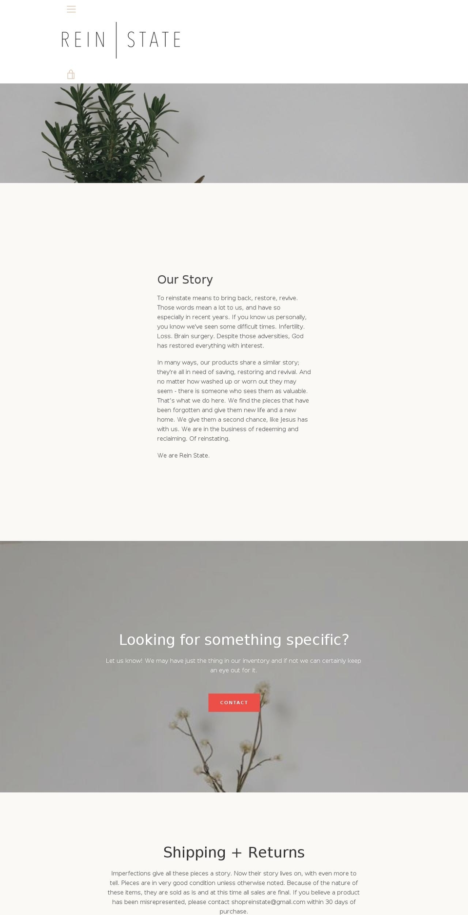 shopreinstate.com — Shopify storefront screenshot