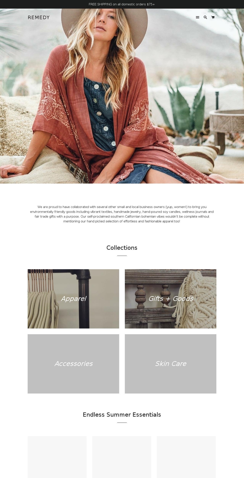 shopremedy.com shopify website screenshot