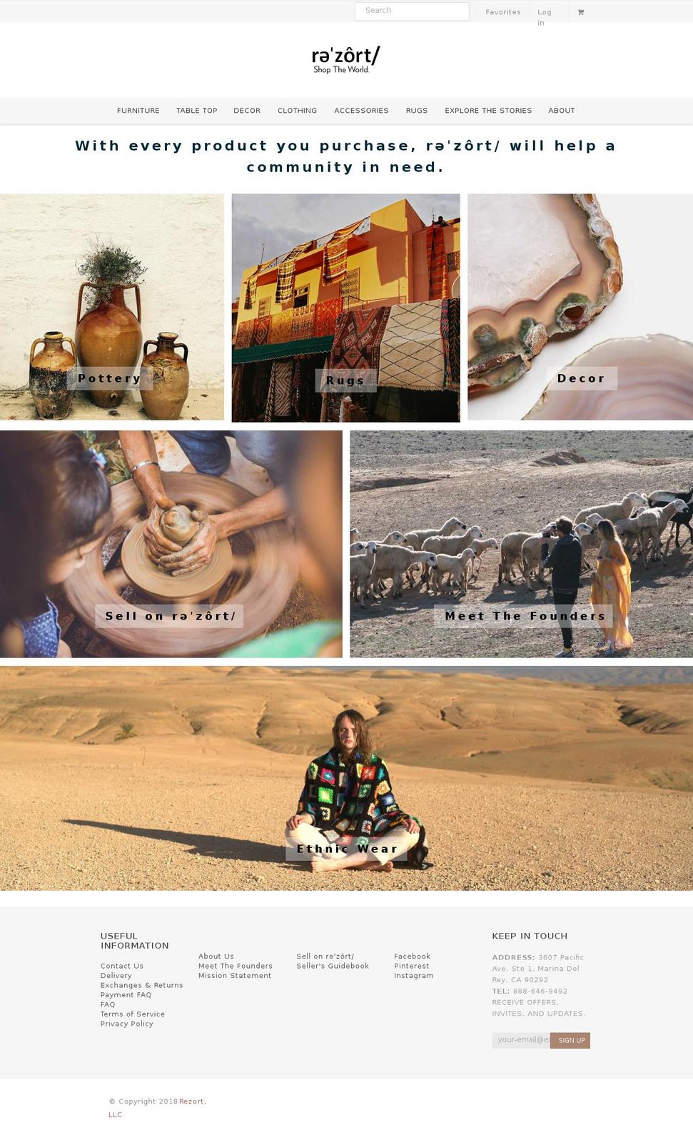 shoprezort.com shopify website screenshot