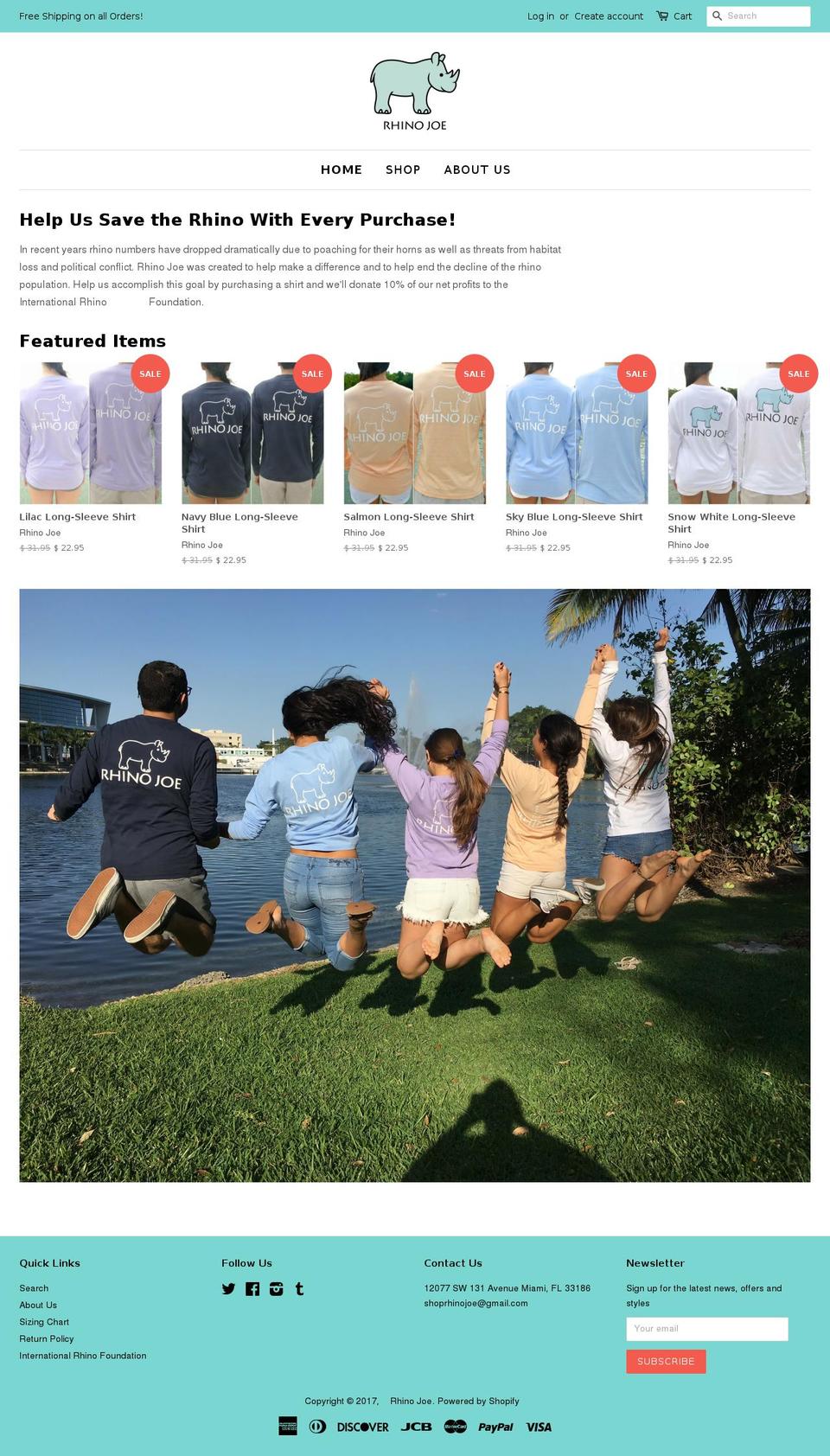 shoprhinojoe.com shopify website screenshot