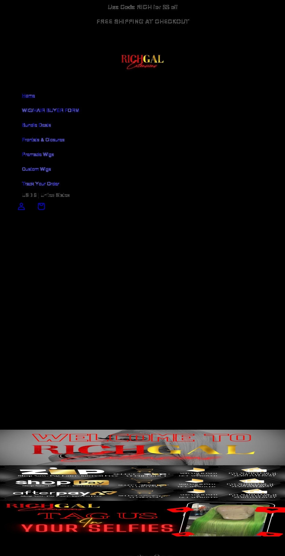 shoprichgal.com — Shopify storefront screenshot