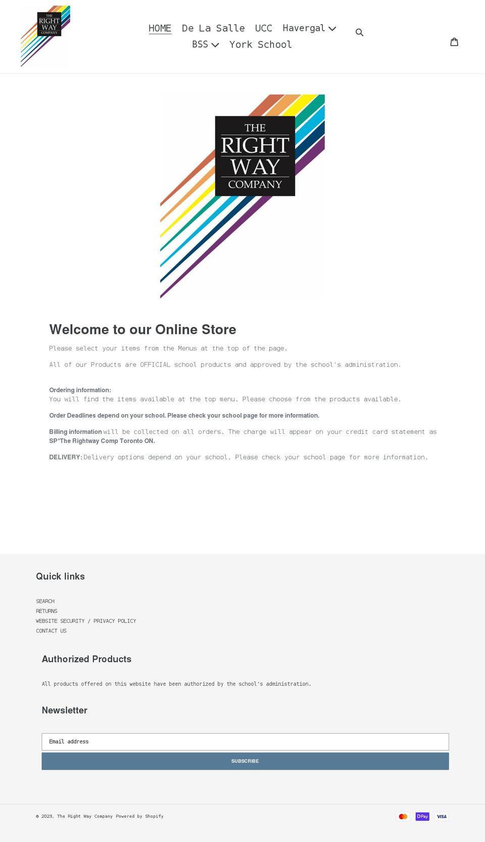 shoprightwaycompany.com shopify website screenshot