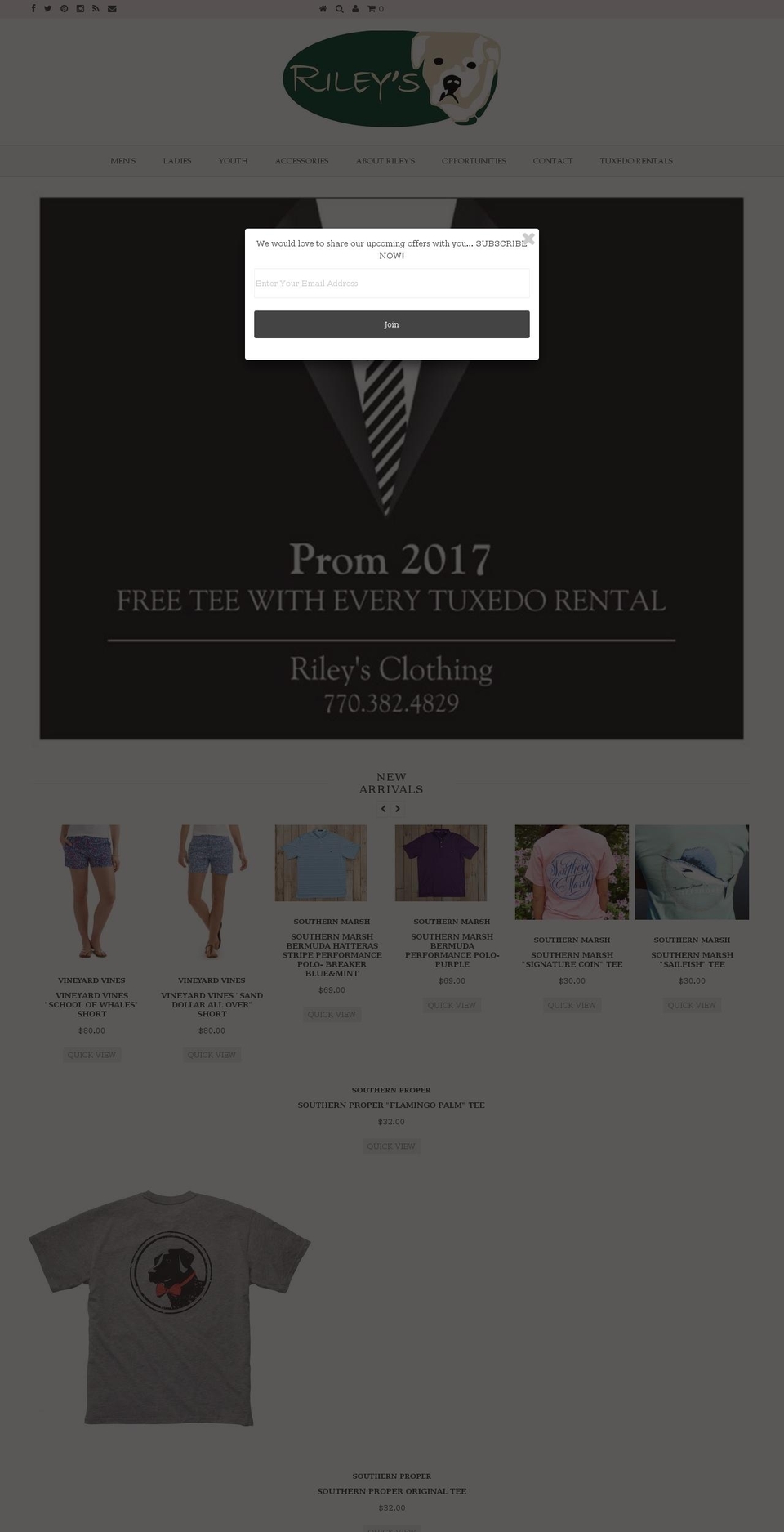 shoprileysclothing.com shopify website screenshot