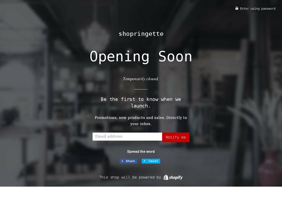 shopringette.com shopify website screenshot