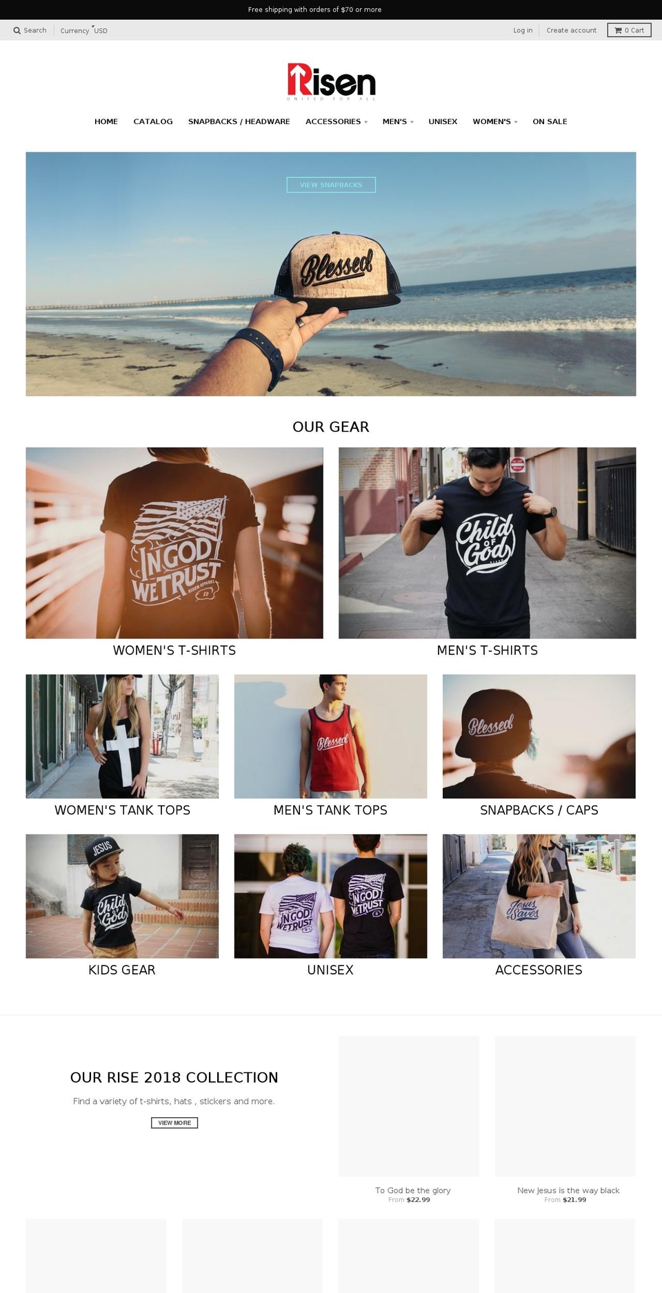 shoprisen.com — Shopify storefront screenshot