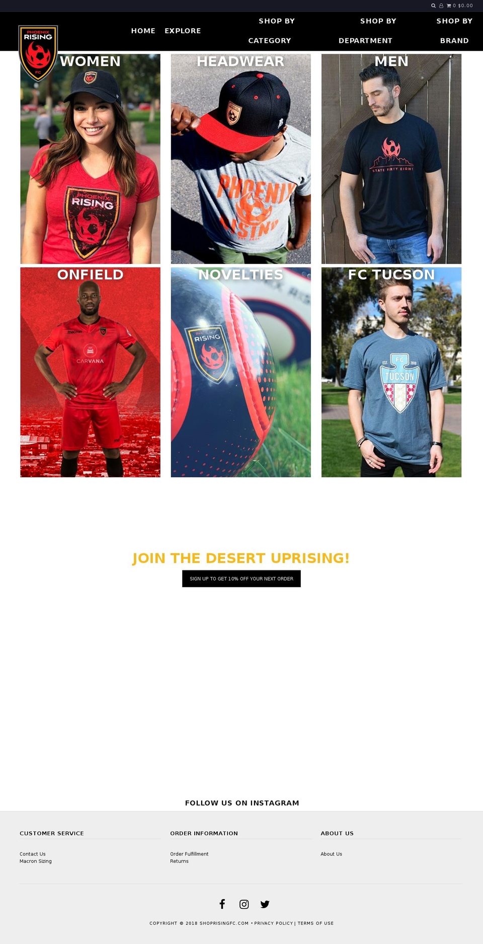 shoprisingfc.com shopify website screenshot