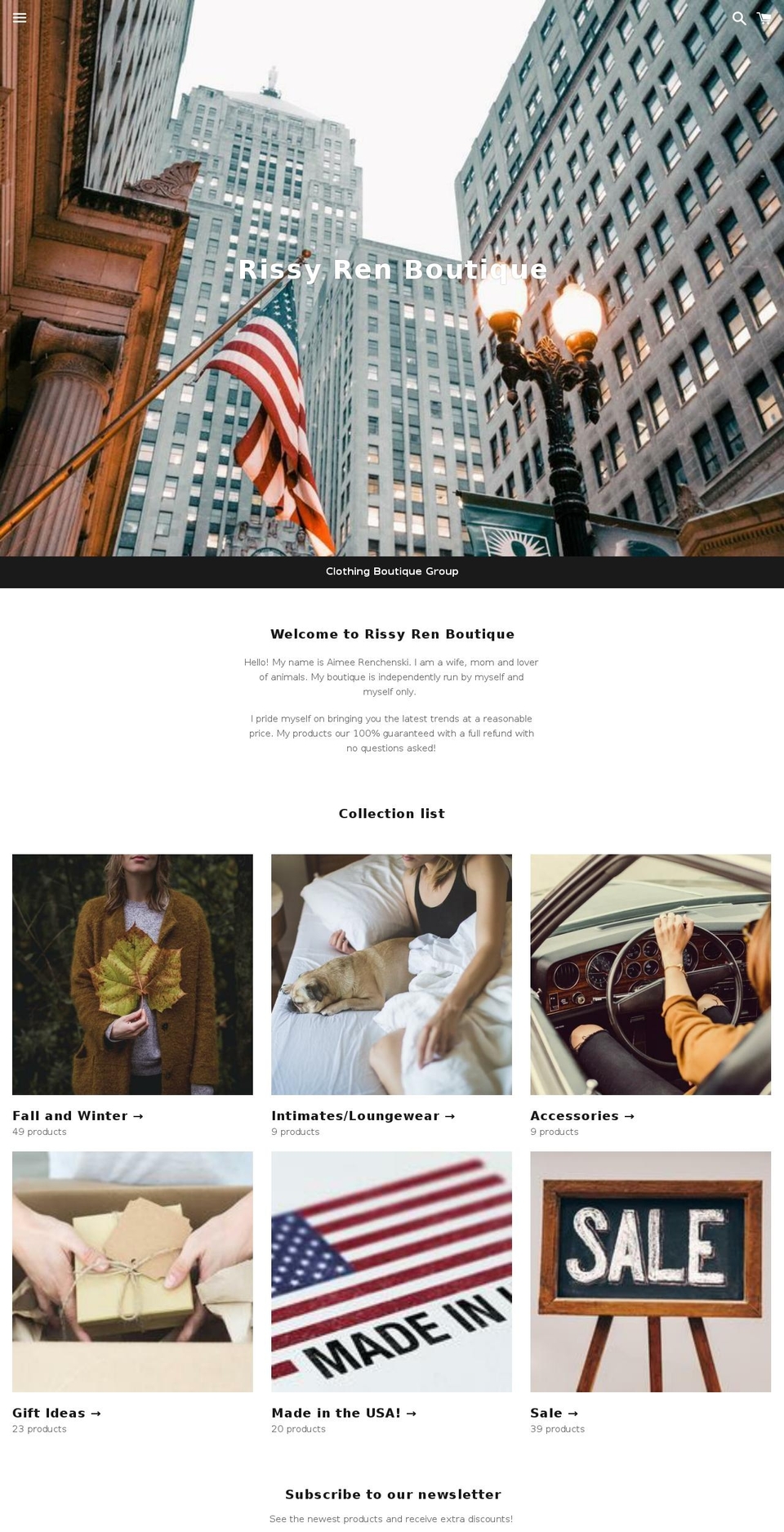 shoprissyren.com shopify website screenshot