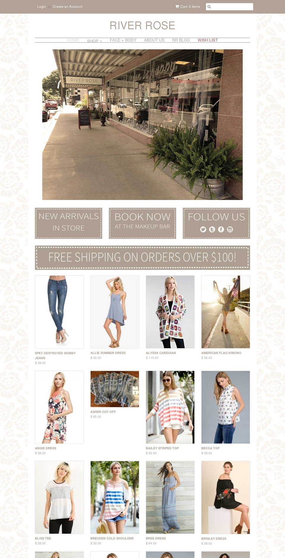 shopriverrose.com shopify website screenshot