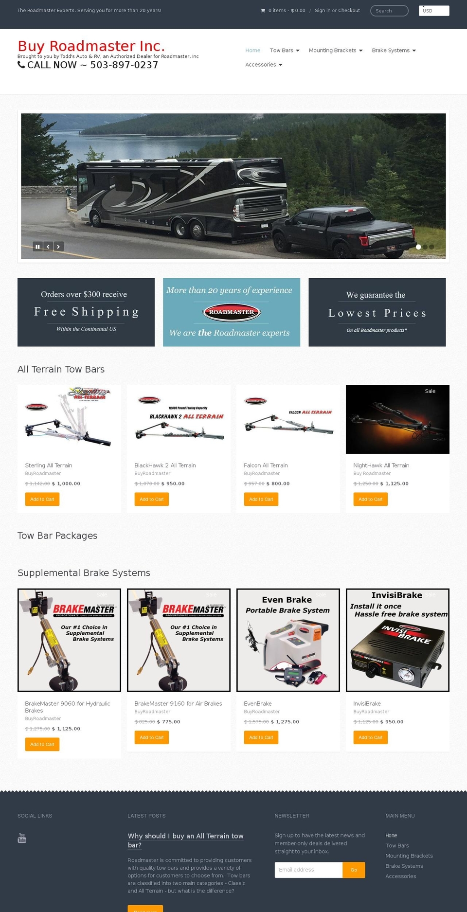 shoproadmaster.com shopify website screenshot