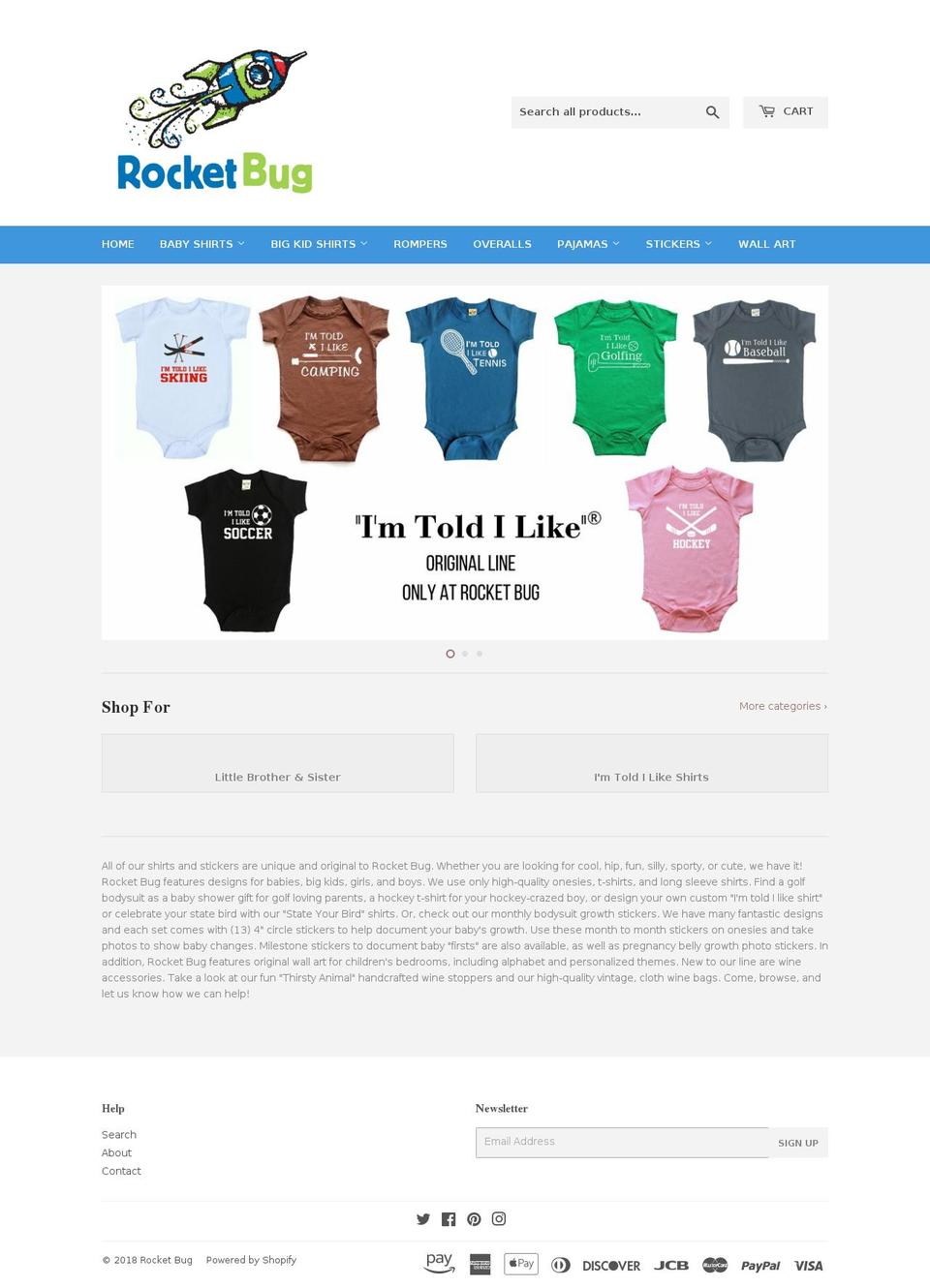shoprocketbug.com shopify website screenshot