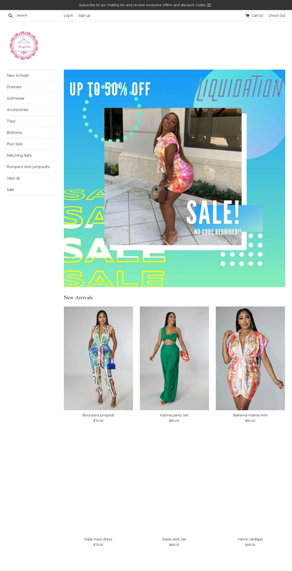 shoprockyscloset.com shopify website screenshot
