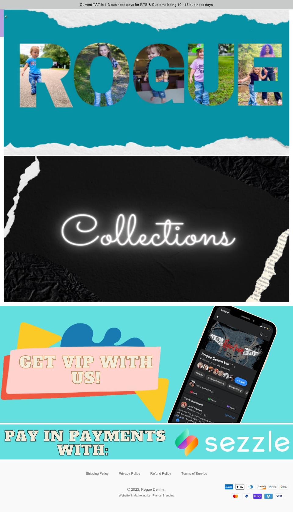 shoproguedenim.com shopify website screenshot