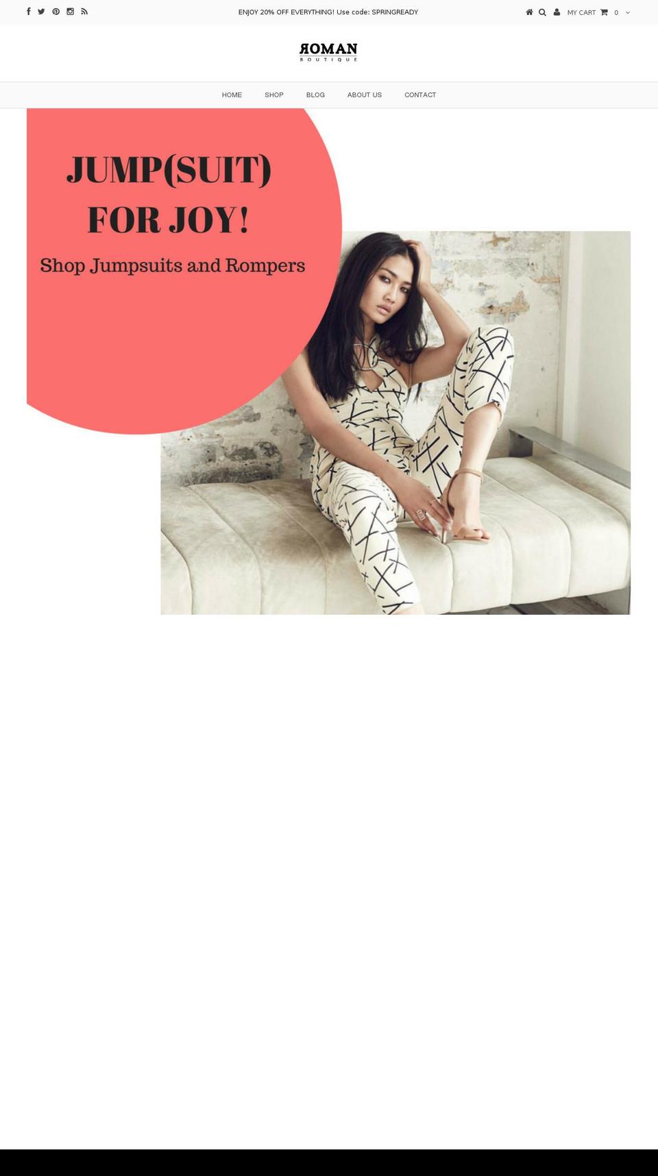 shopromanboutique.com shopify website screenshot