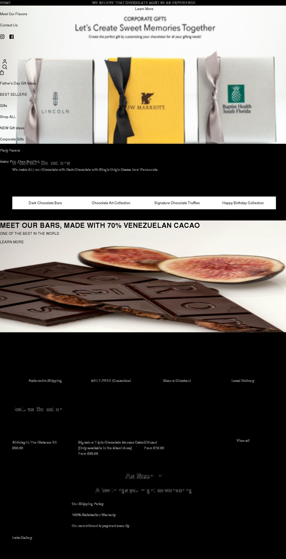 shopromanicoschocolate.com shopify website screenshot