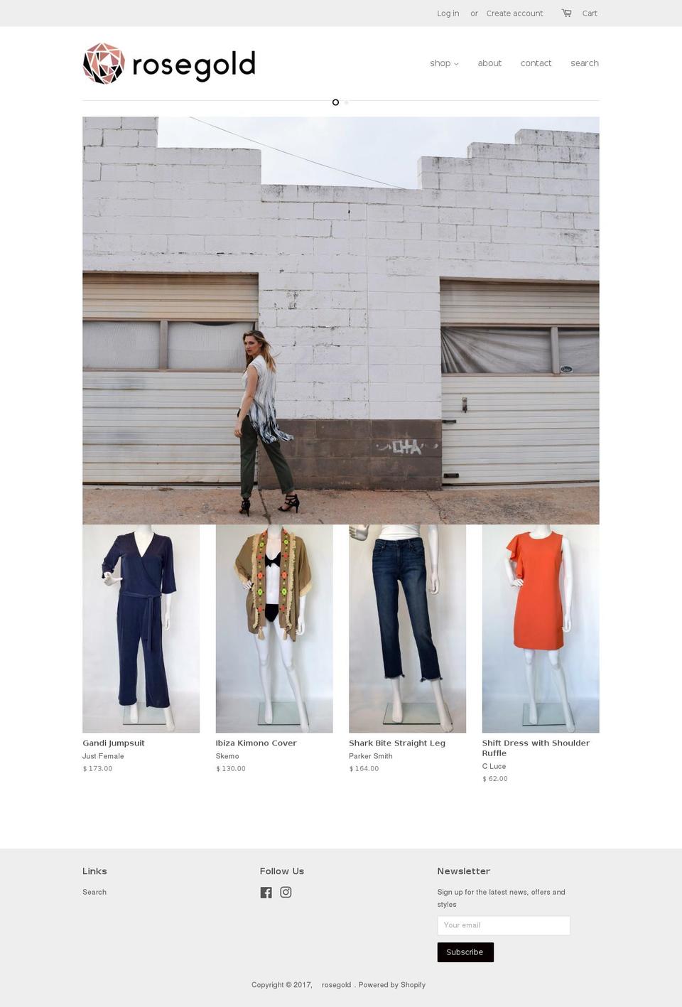 shoprosegold.com shopify website screenshot