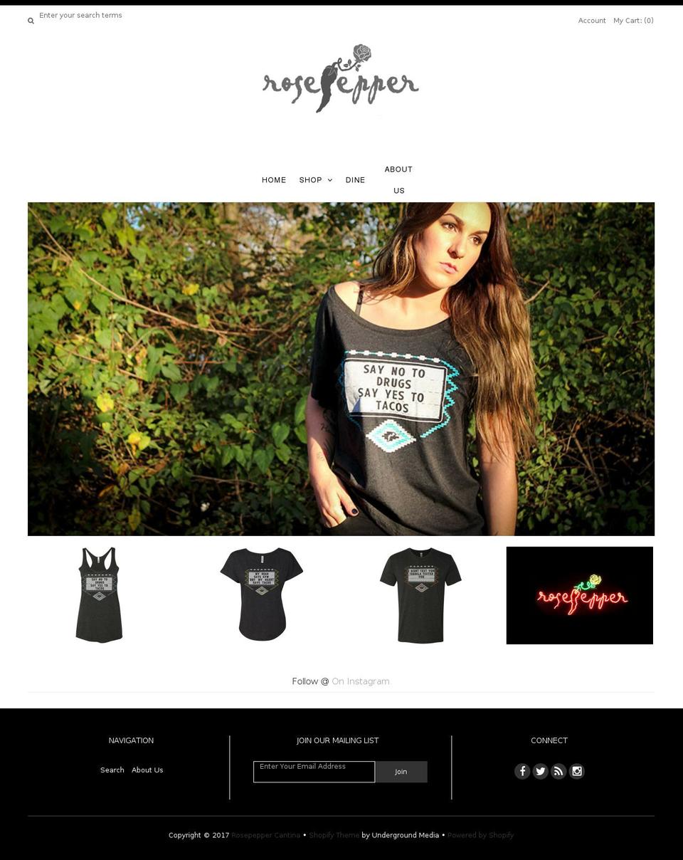 shoprosepepper.com shopify website screenshot