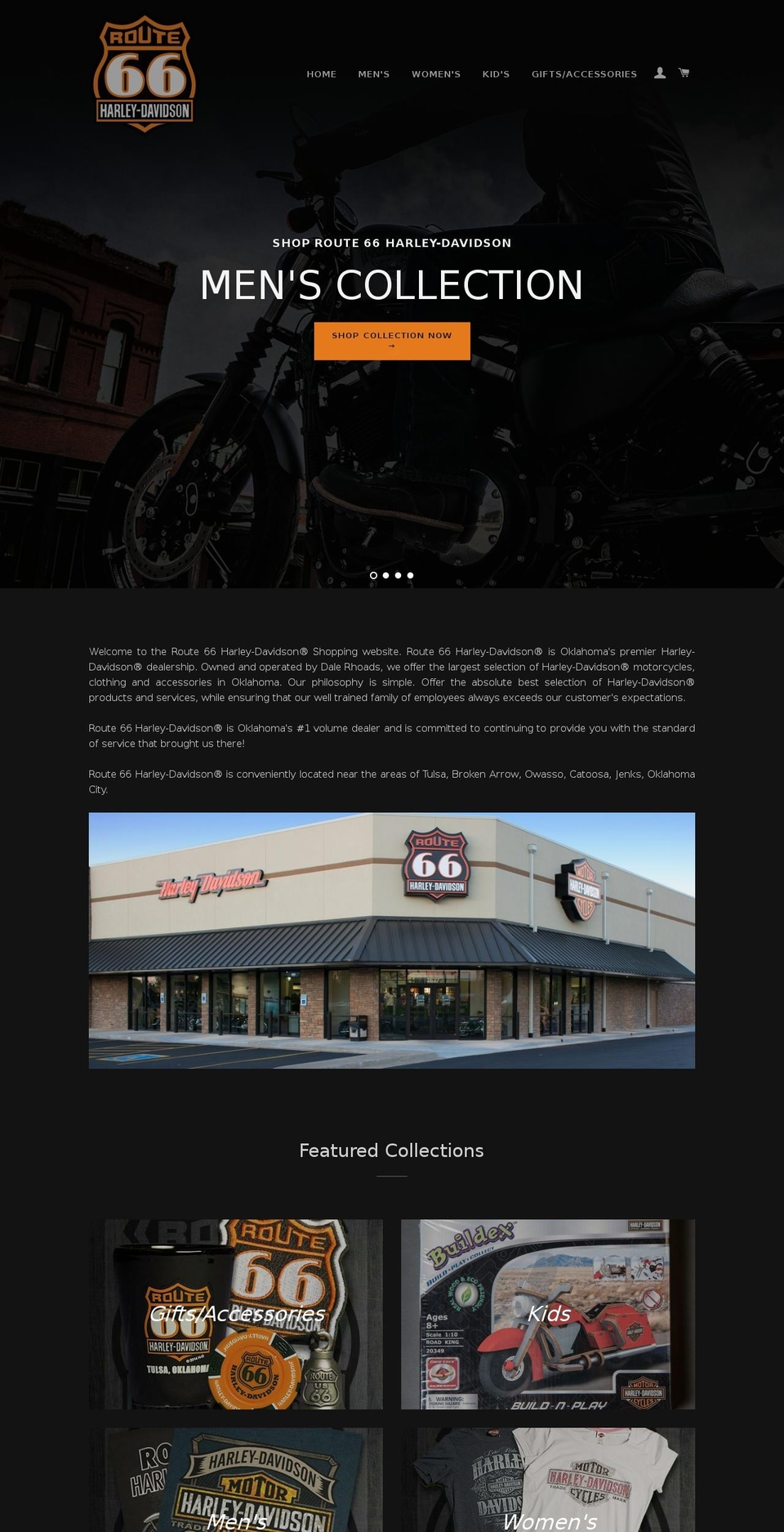 shoproute66harley.com shopify website screenshot