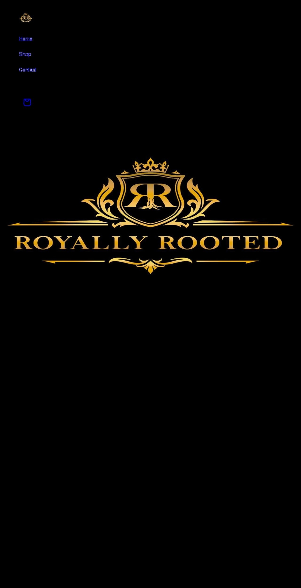 shoproyallyrooted.com shopify website screenshot