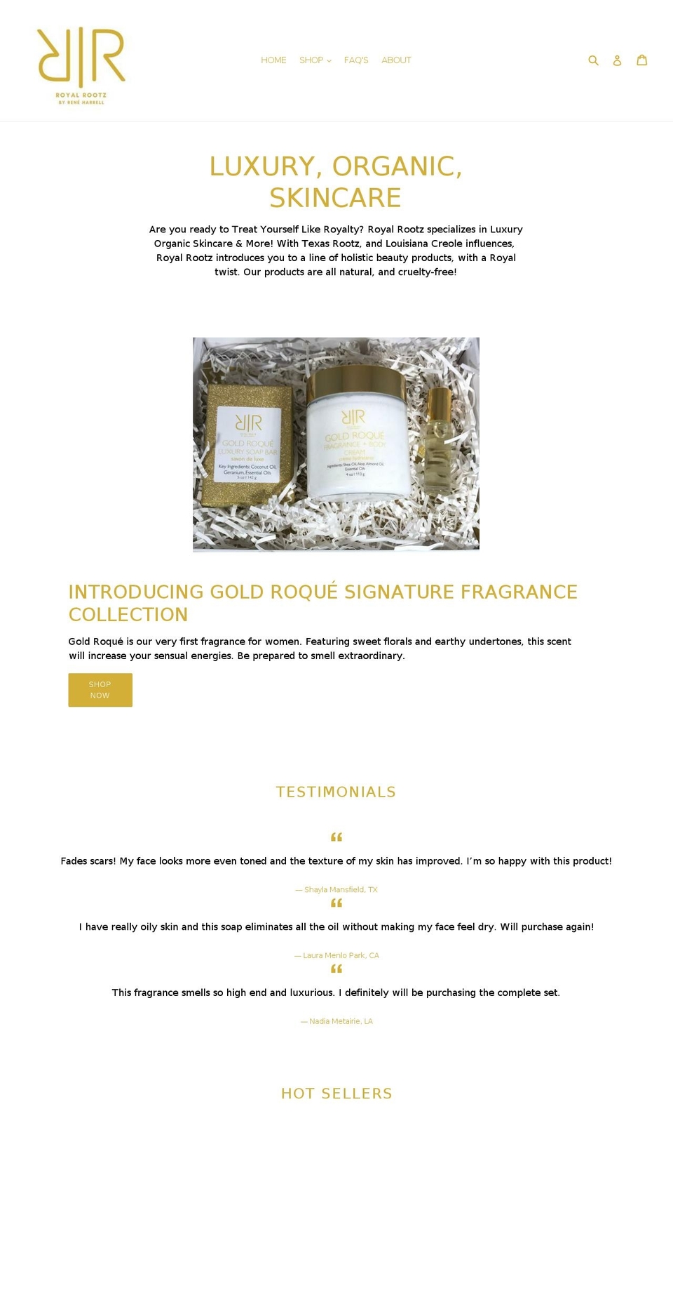 shoproyalrootz.com — Shopify storefront screenshot