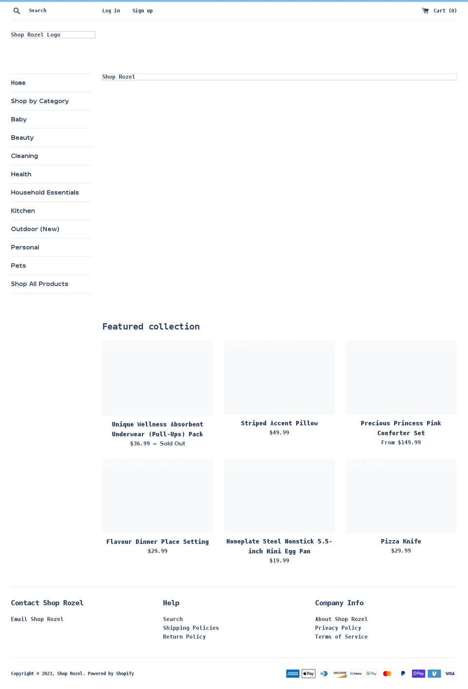 shoprozel.com shopify website screenshot