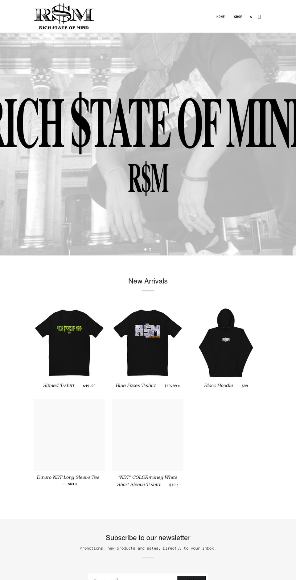 shoprsm.com shopify website screenshot