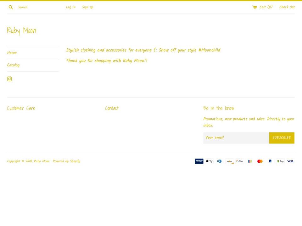 shoprubymoon.com — Shopify storefront screenshot