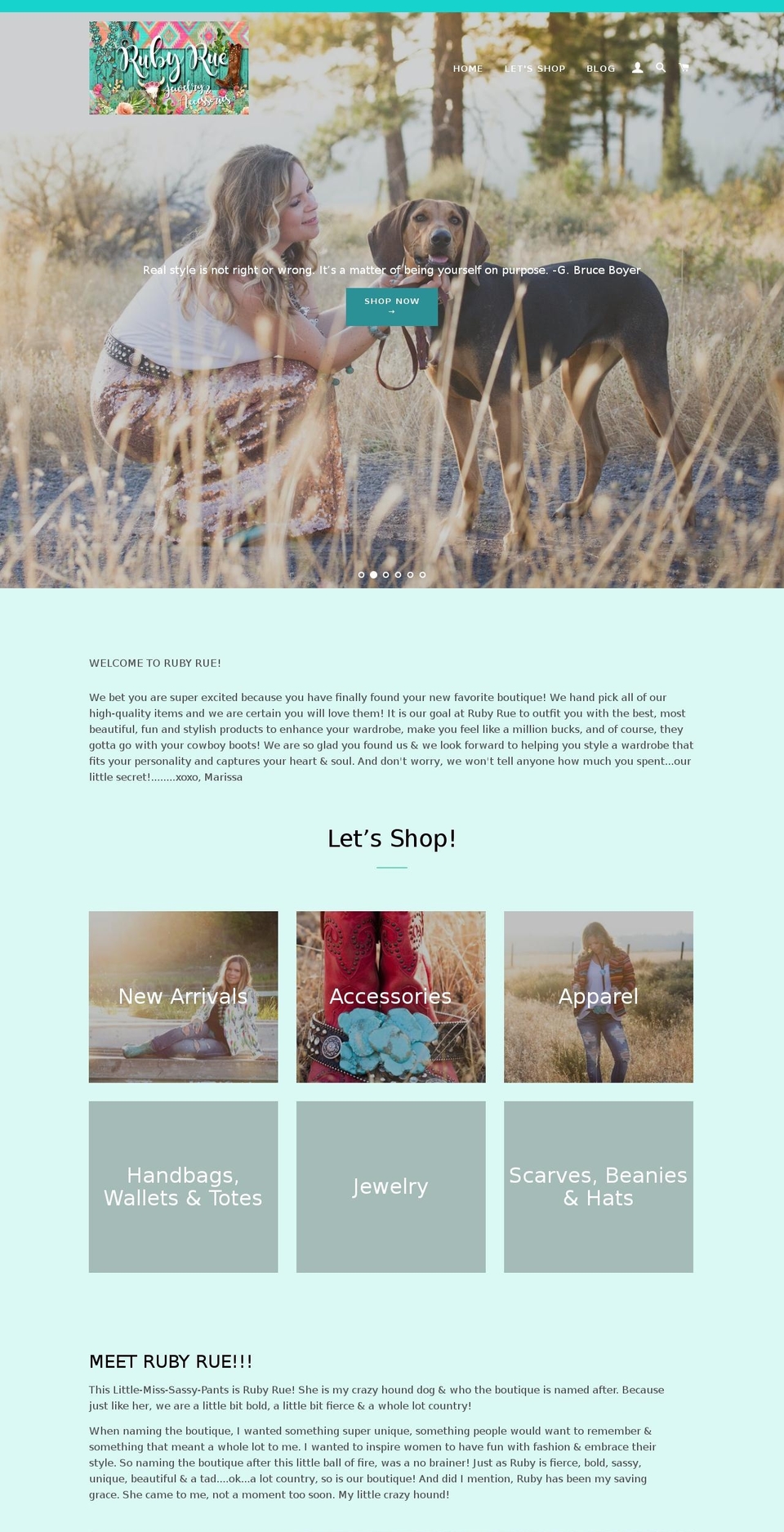 shoprubyrue.com shopify website screenshot