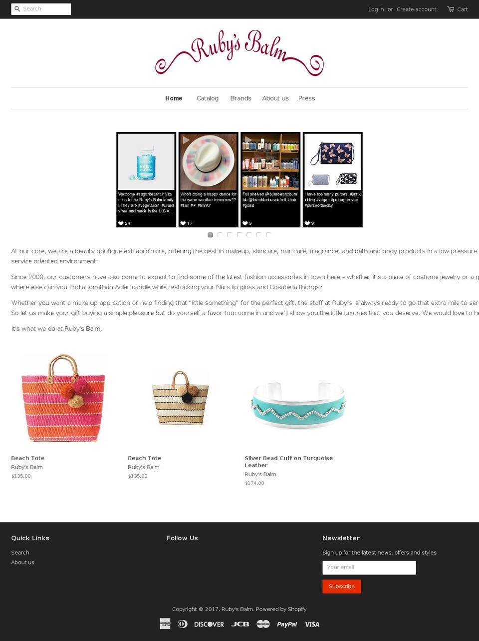 shoprubysbalm.com shopify website screenshot