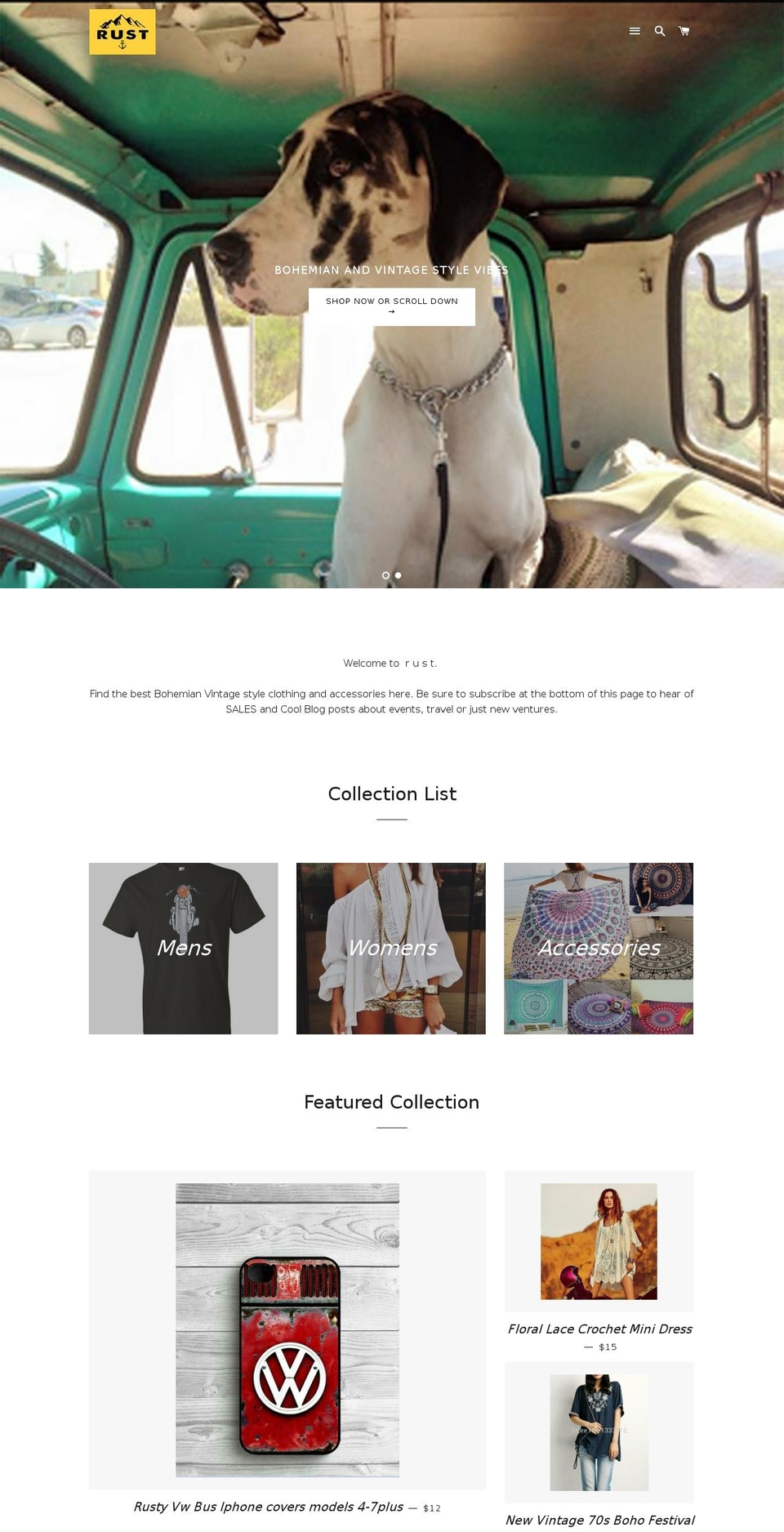 shoprust.com shopify website screenshot