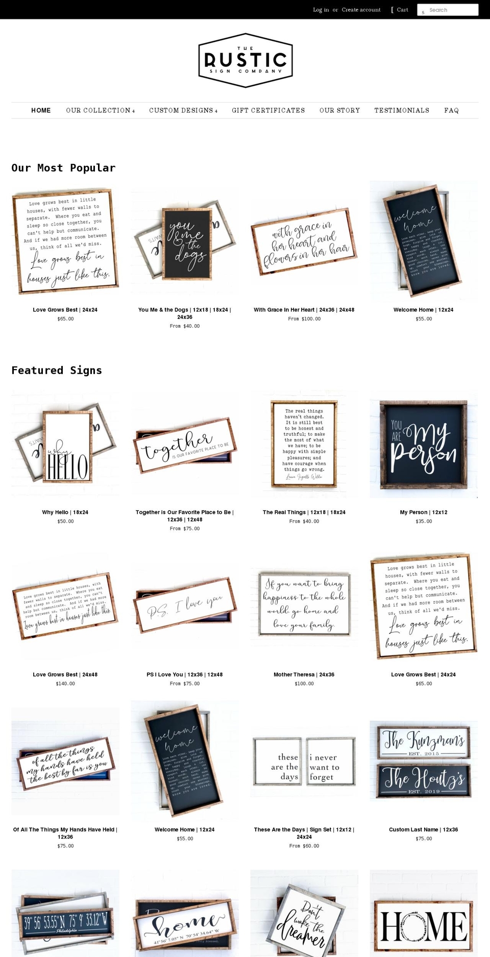 shoprustichome.com shopify website screenshot