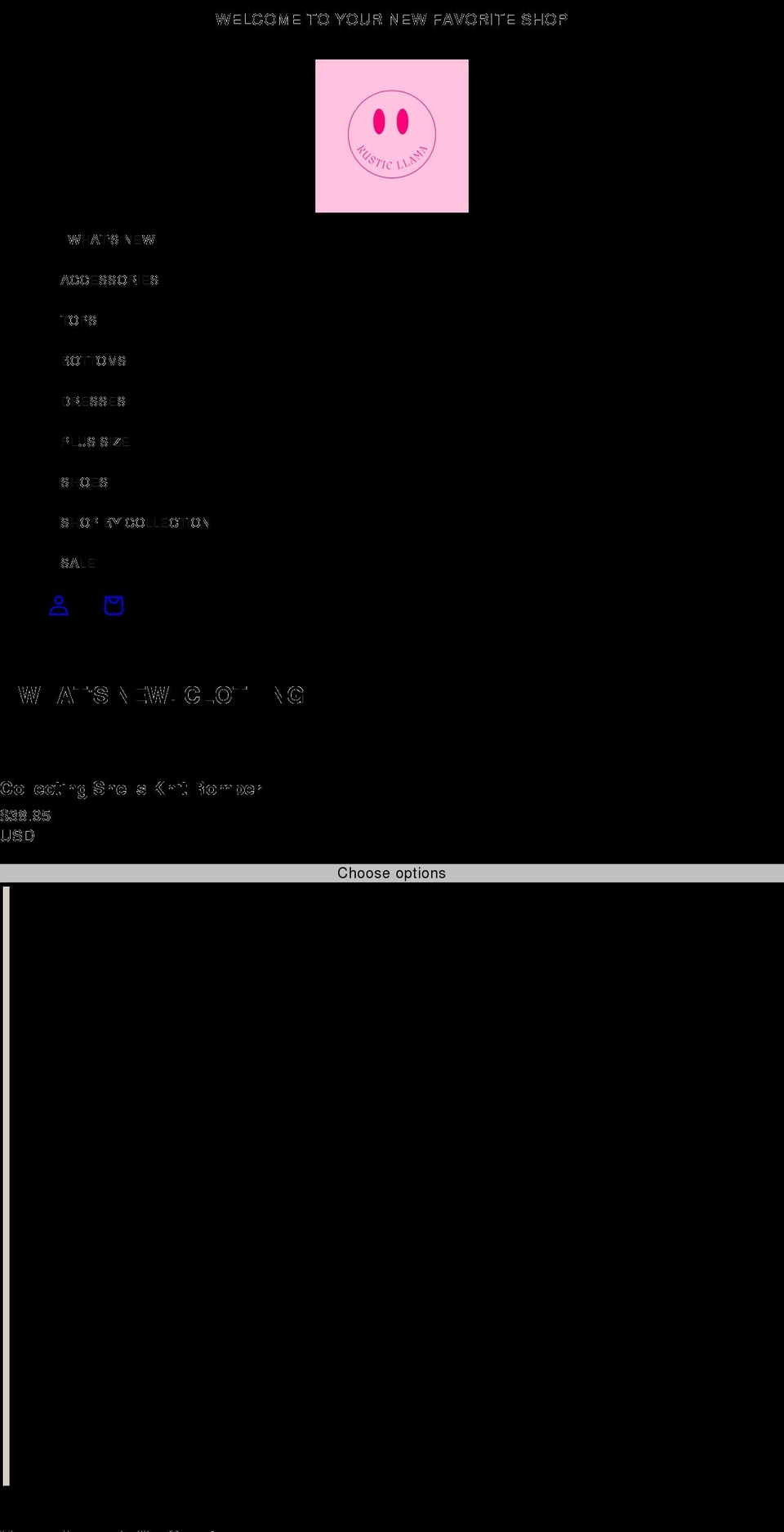 shoprusticllama.com shopify website screenshot