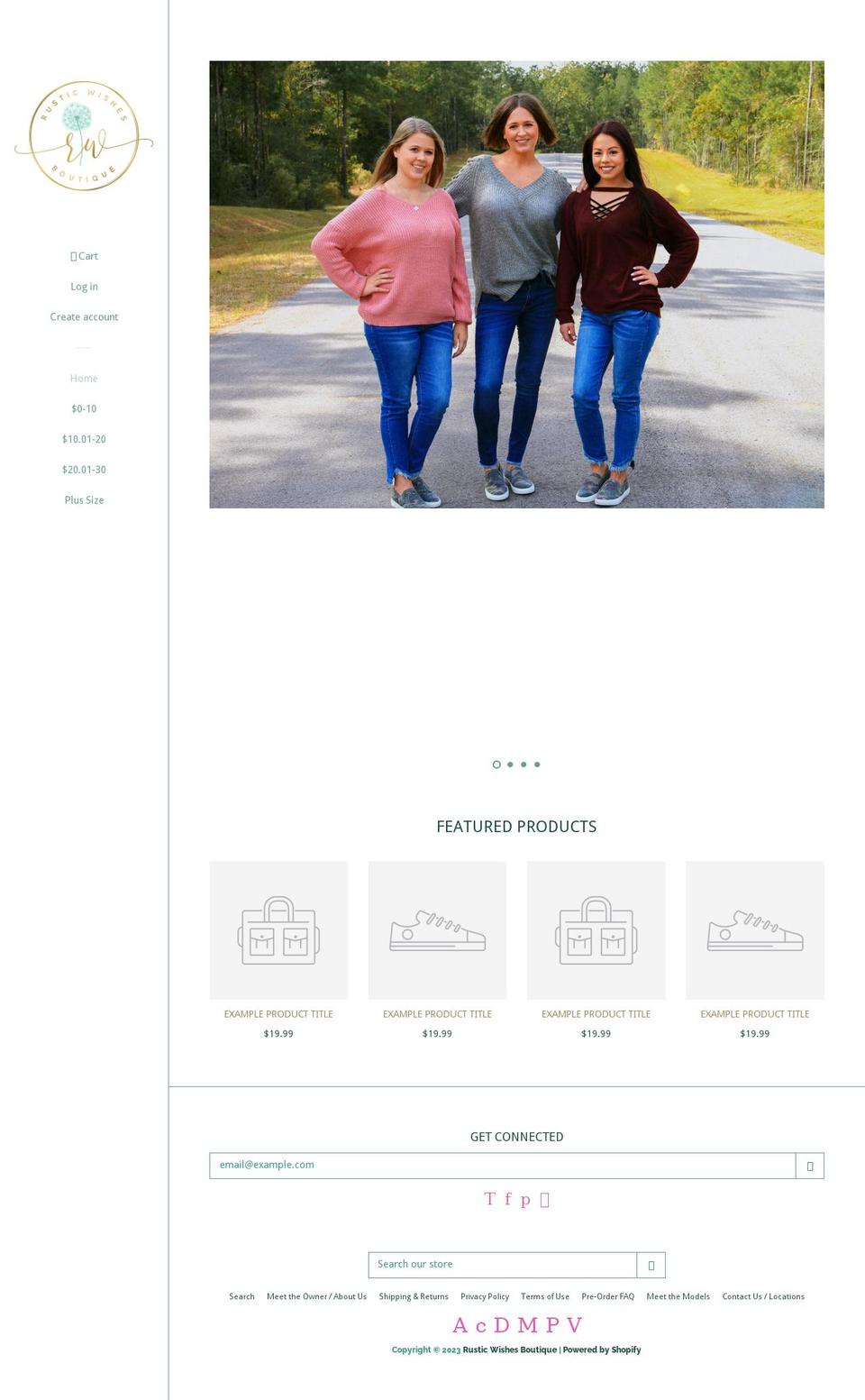 shoprusticwishes.com — Shopify storefront screenshot