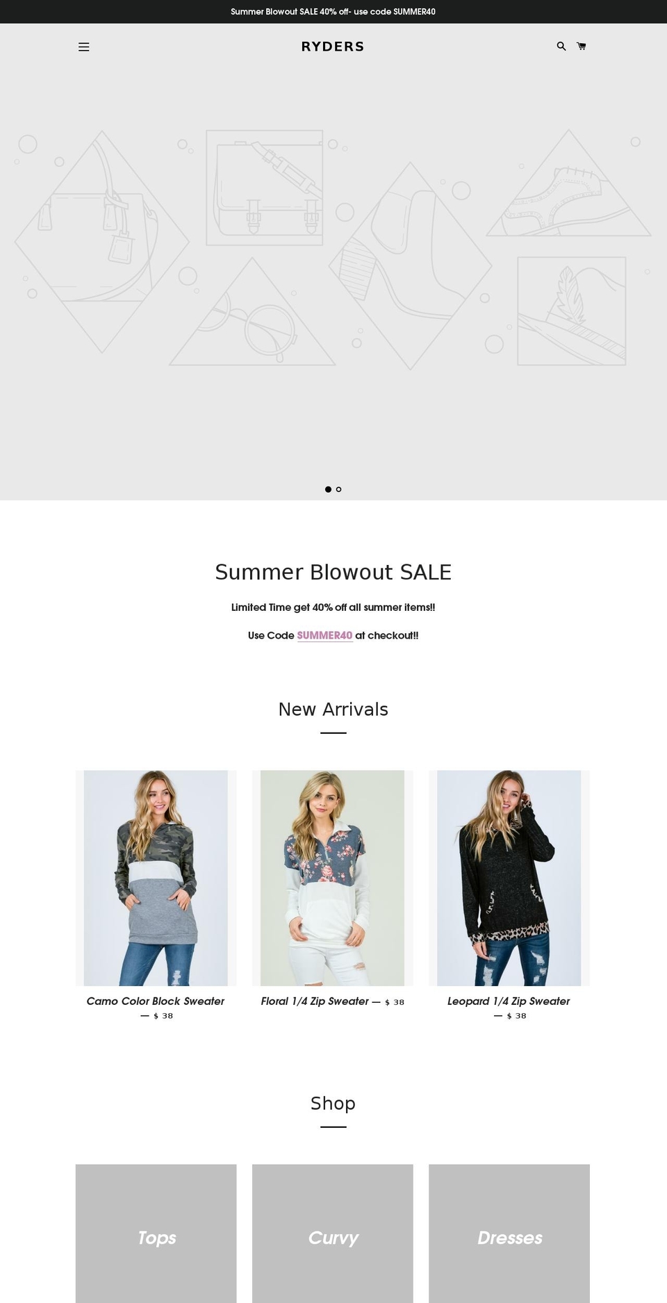 shopryders.com — Shopify storefront screenshot