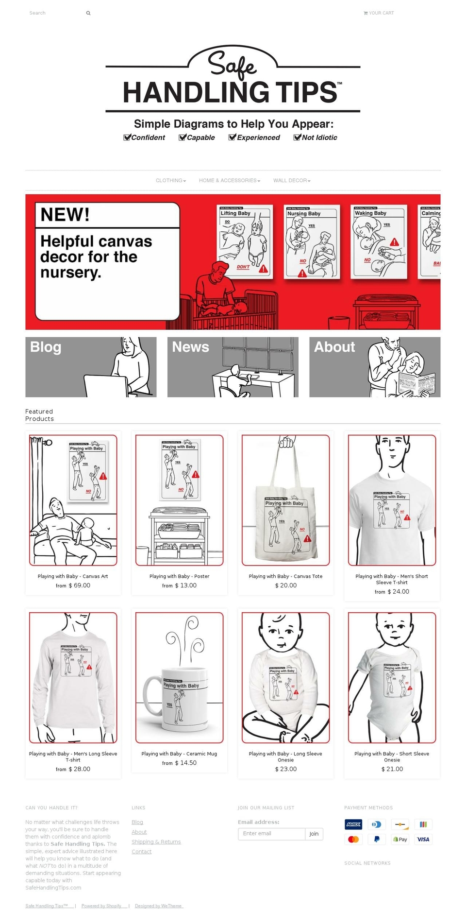 shopsafehandlingtips.com — Shopify storefront screenshot