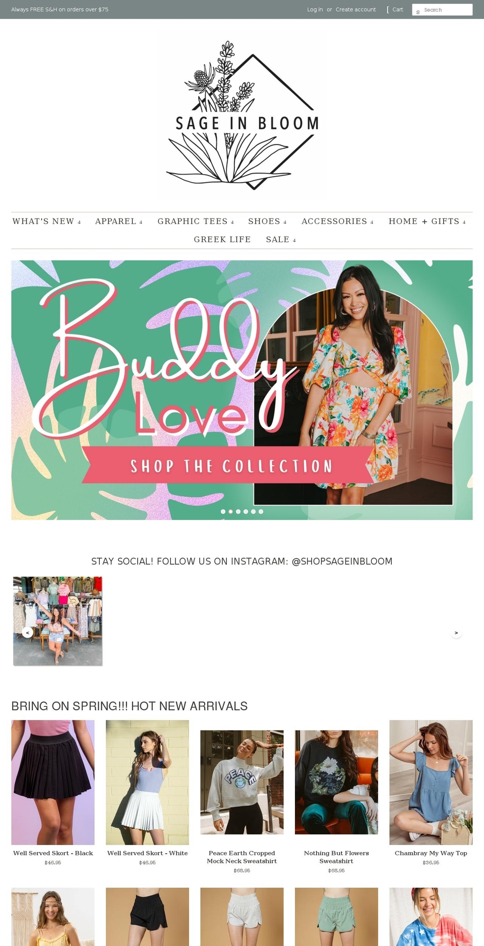 shopsageinbloom.com shopify website screenshot