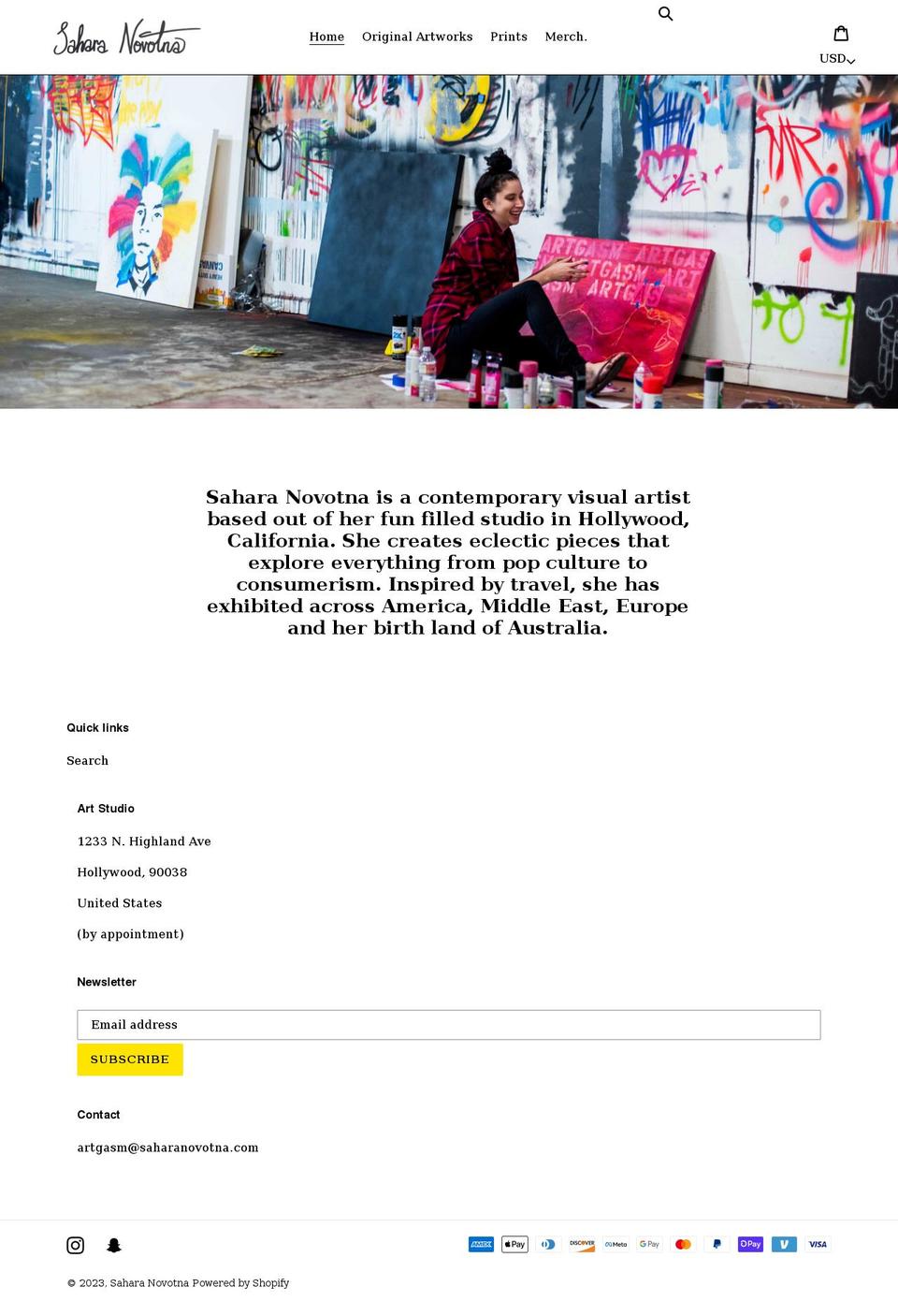 shopsaharanovotna.com shopify website screenshot