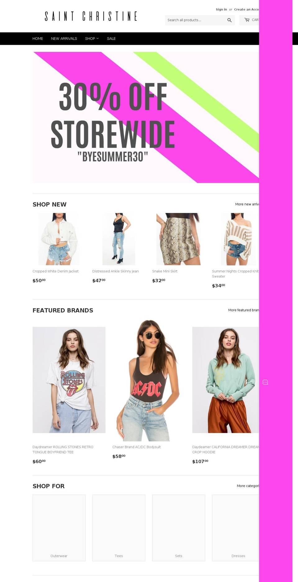 shopsaintchristine.com — Shopify storefront screenshot