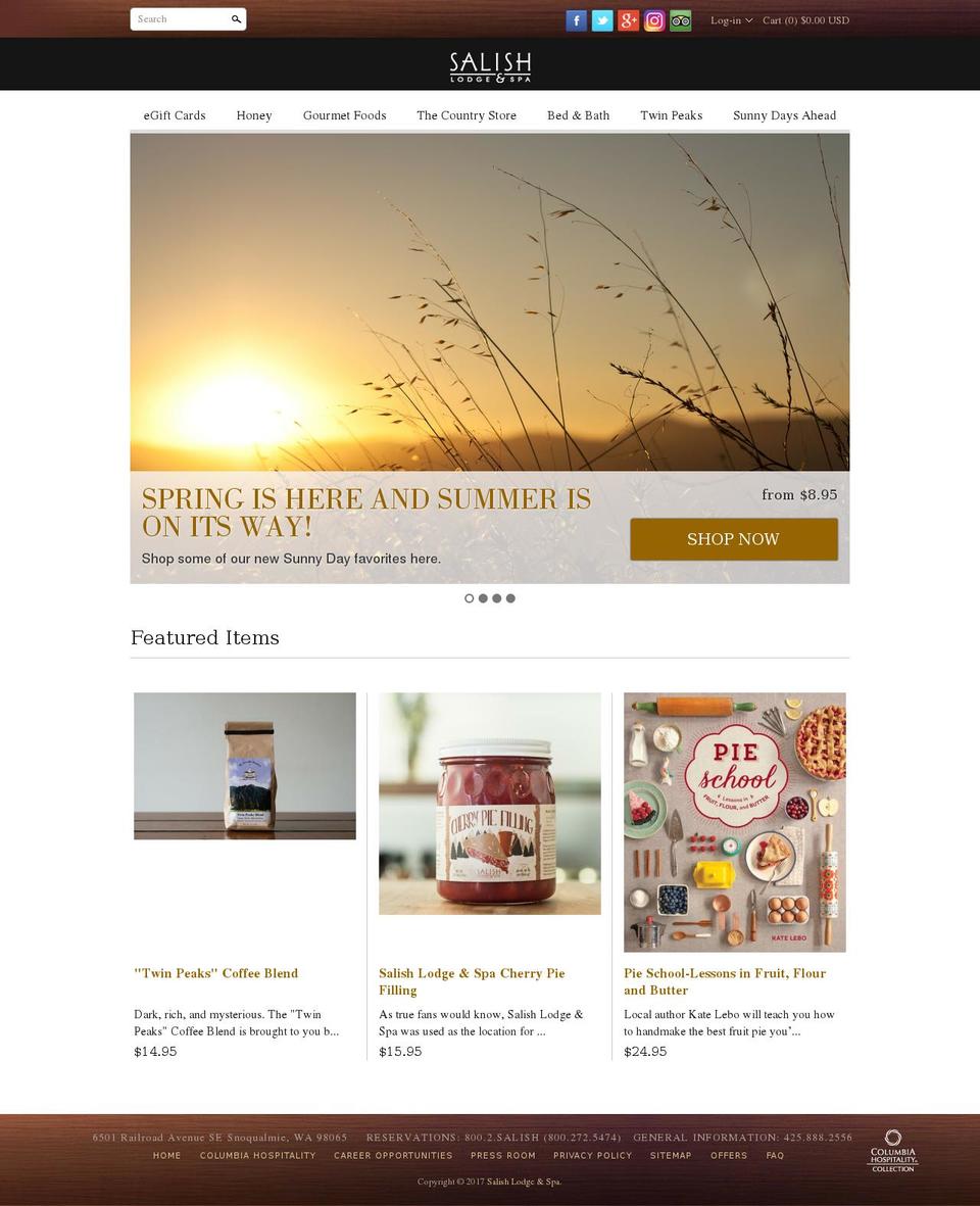 shopsalishlodge.com shopify website screenshot