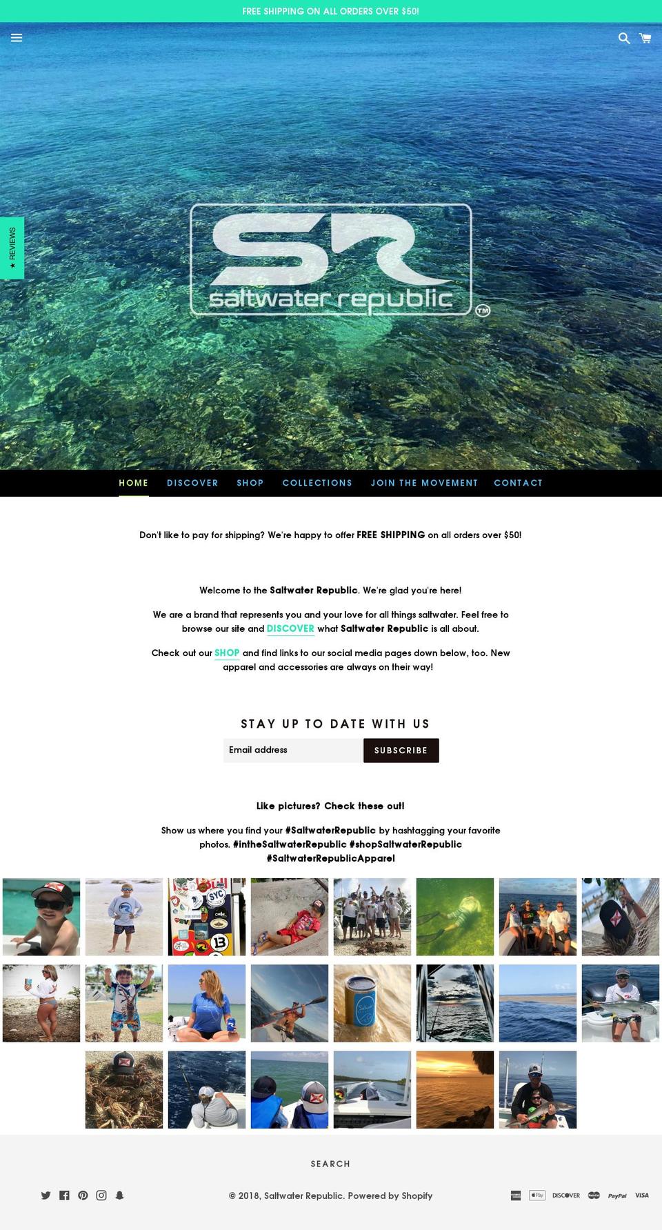shopsaltwaterrepublic.com — Shopify storefront screenshot