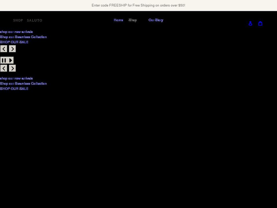 shopsaluto.com shopify website screenshot