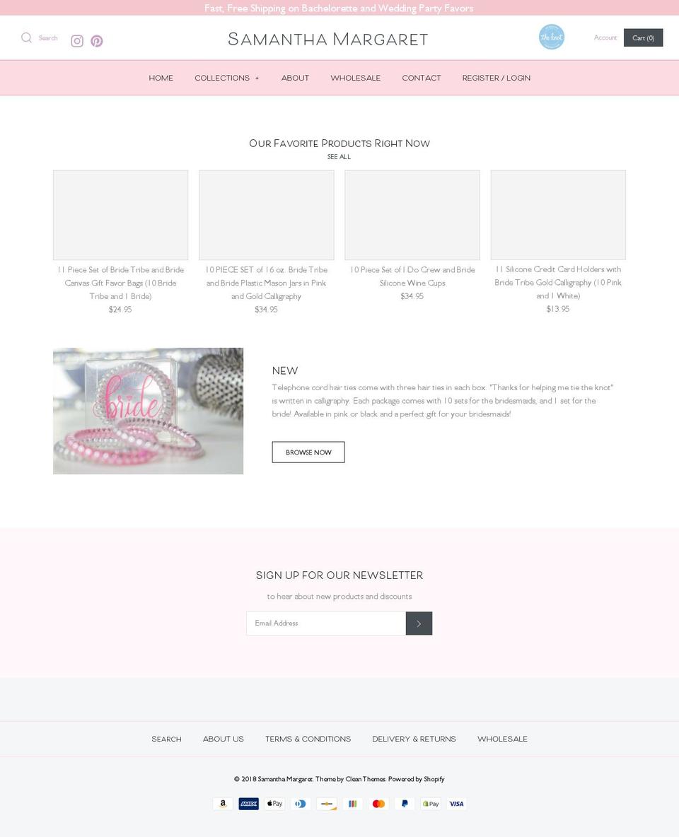 shopsamanthamargaret.com — Shopify storefront screenshot