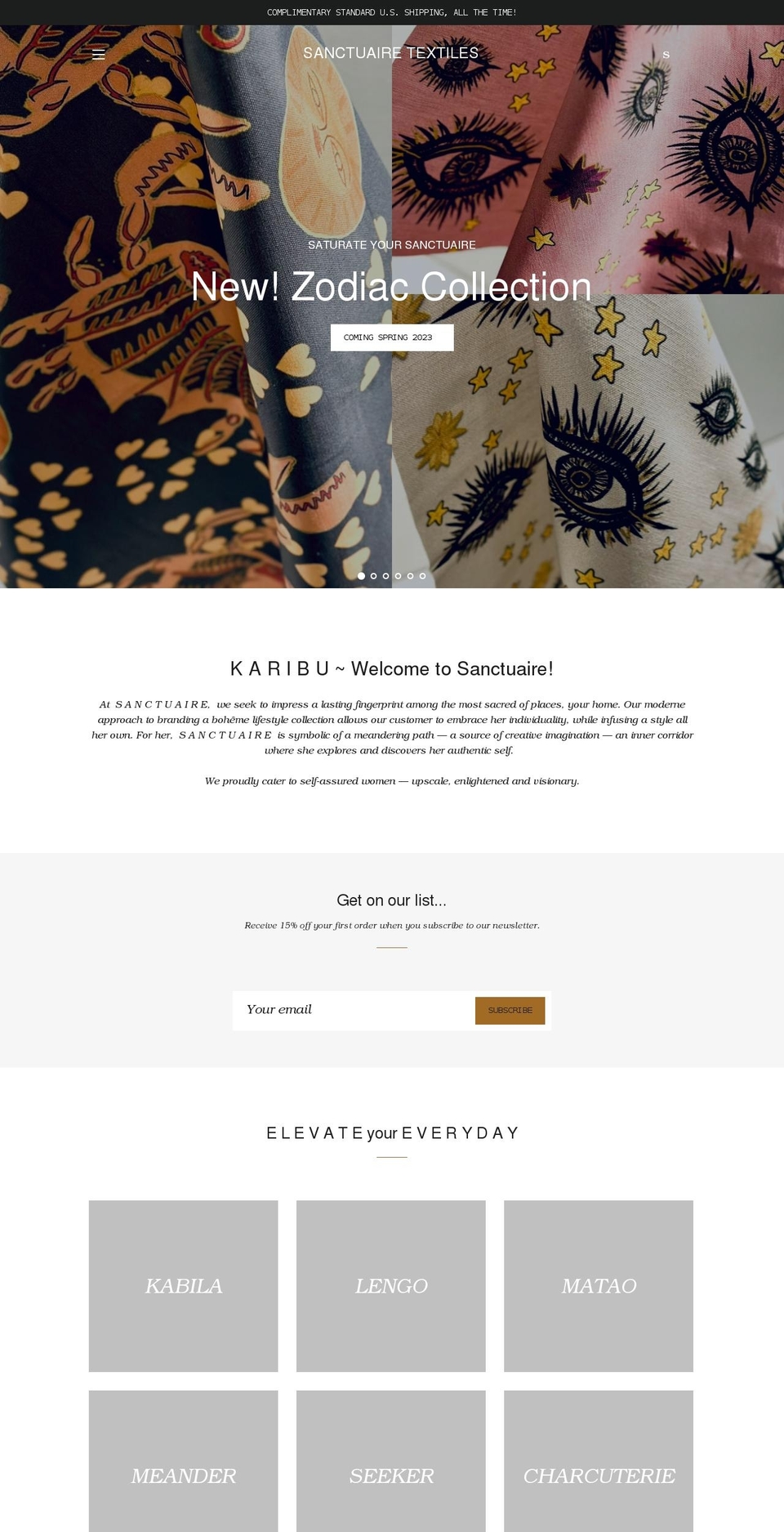 shopsanctuaire.com shopify website screenshot